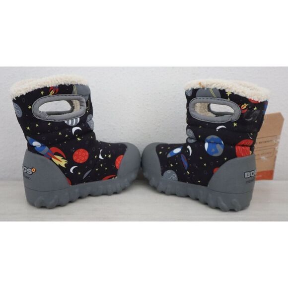 Bogs 72276I-009 Baby Boys Sz 4 Black Multi B-Moc Space Snow Boots - Picture 9 of 11